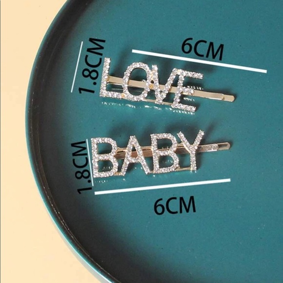 Baby or Love Rhinestone Hair Pin (1 Pc.) - Picture 3 of 4
